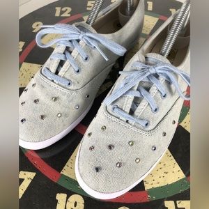 Keds Dream Foam Stud Blue Denim Canvas Low Top Retro Sneakers Shoes